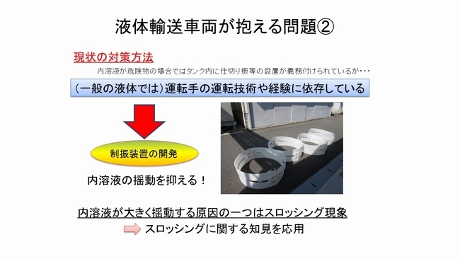 内容液が大きく揺動する原因の一つはスロッシング現象