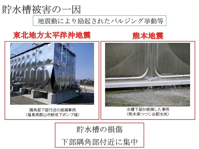 貯水槽被害の一因　地震動により励起されたバルジング挙動