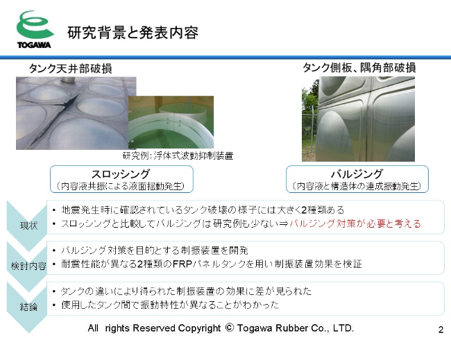 スロッシングと比較してバルジングは研究例も少ない