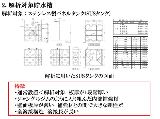 解析に用いたSUSタンクの図面